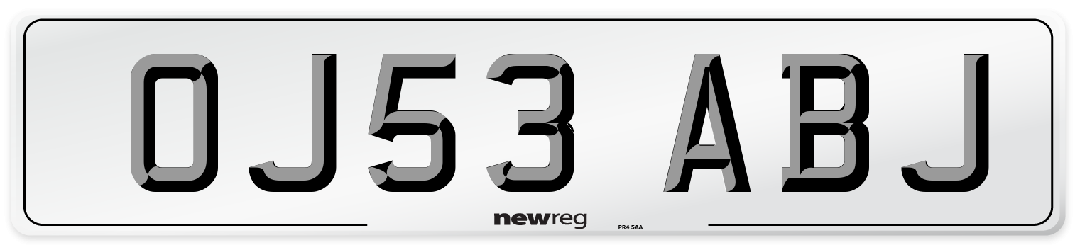 OJ53 ABJ Number Plate from New Reg
